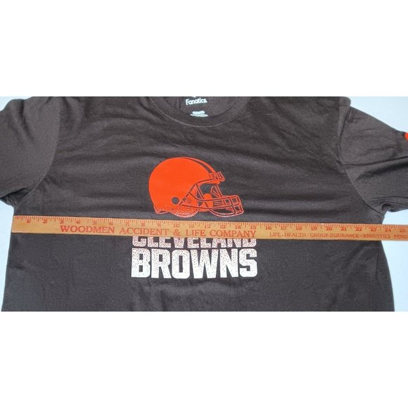 Cleveland Browns Fanitics Mens XL Shirt Long Sleeve Brown NFL Football Helmet - Picture 4 of 13